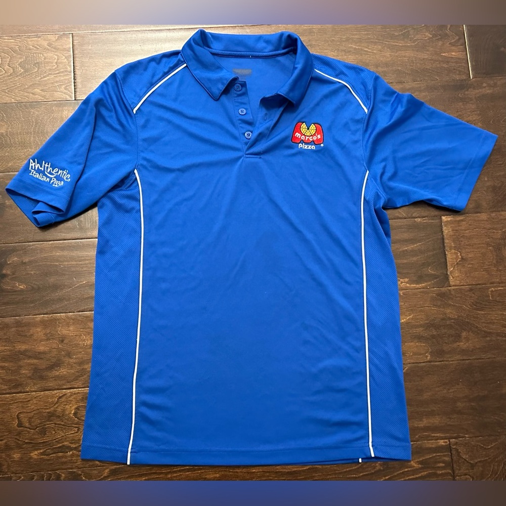 Men’s Marco’s Pizza Blue Employee Performance Polo Shirt- Size Medium